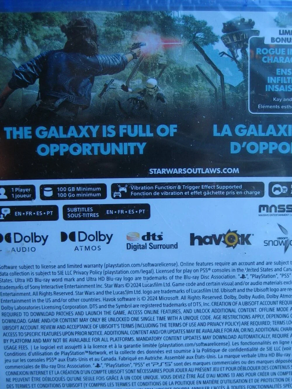 Star Wars Outlaws - PS5 NWT
